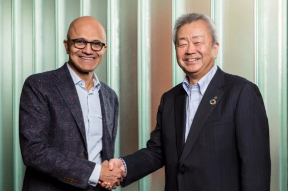 Satya Nadella and Jun Sawada