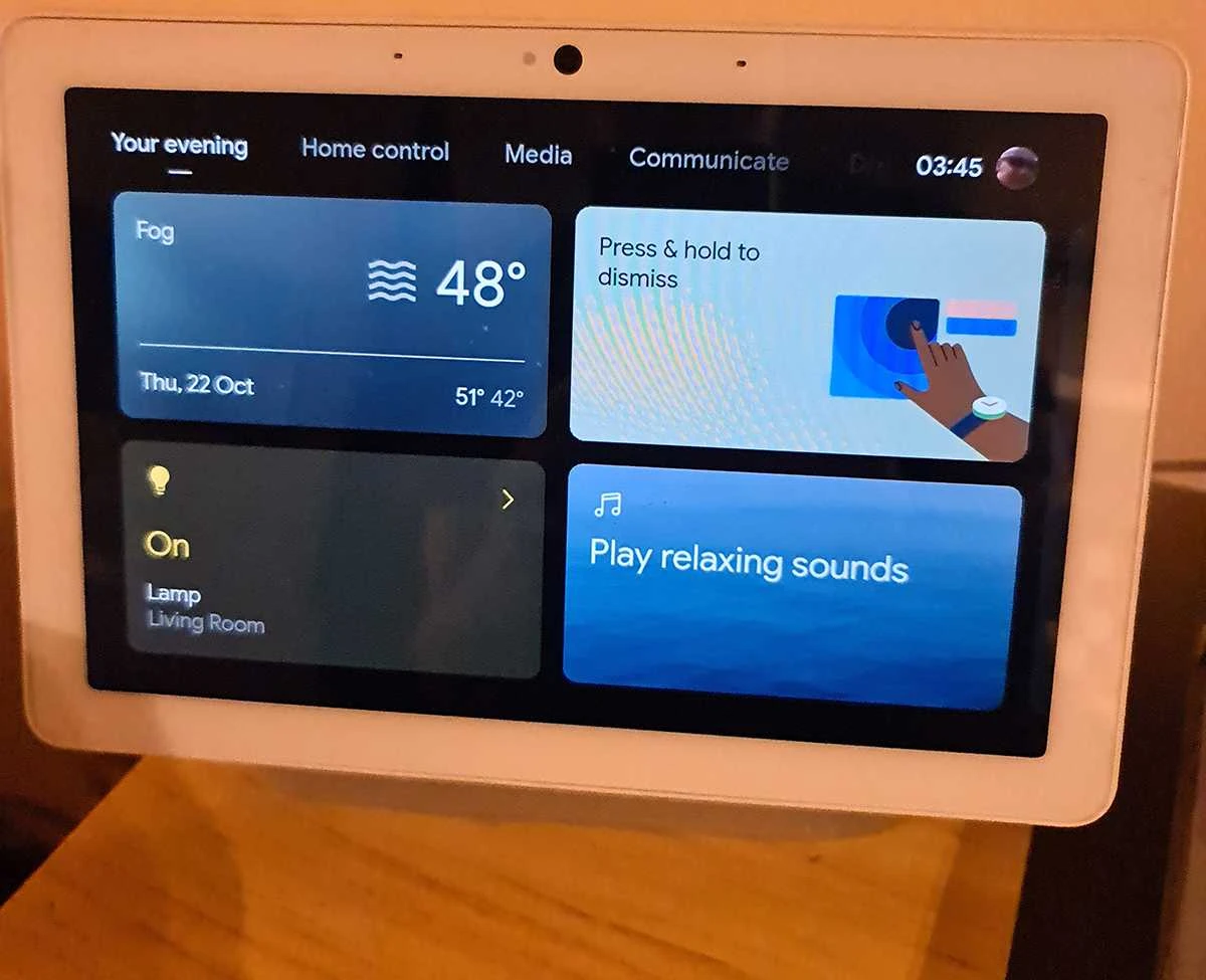 Nest Hub Max UI Your Evening