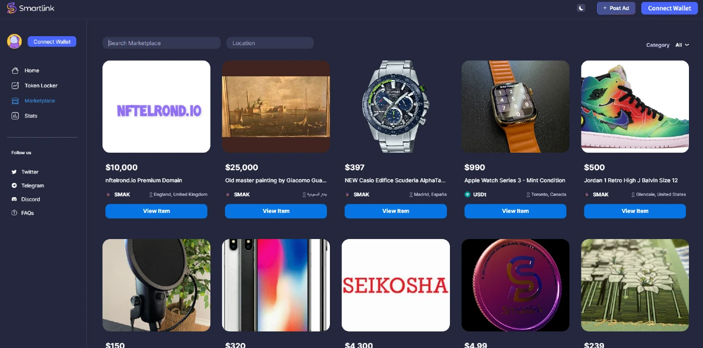 Smartlink Web3 Marketplace
