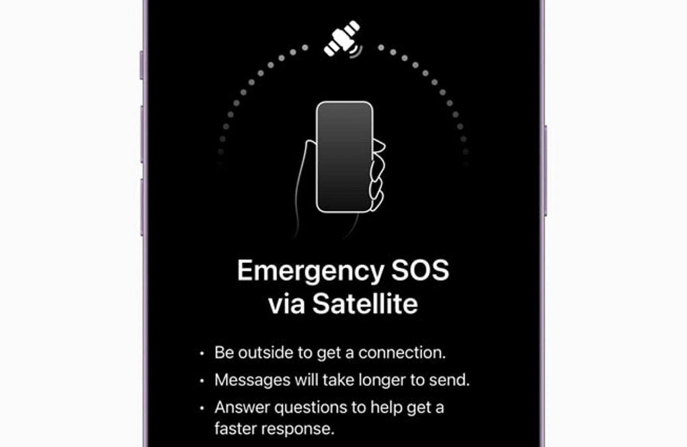 rgency SOS via Satellite Apple